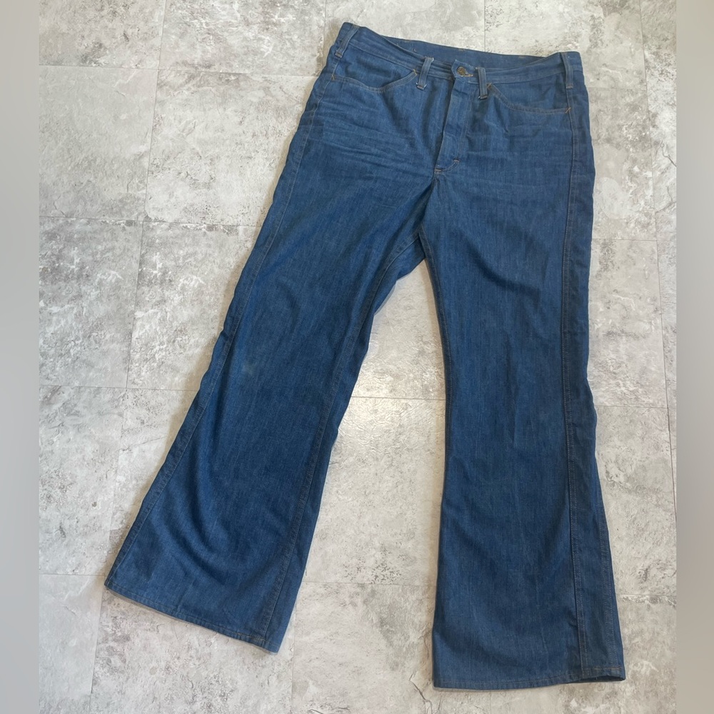 Vintage LEE Wide Leg Jeans women’s 12 blue 100% cotton double side seam denim